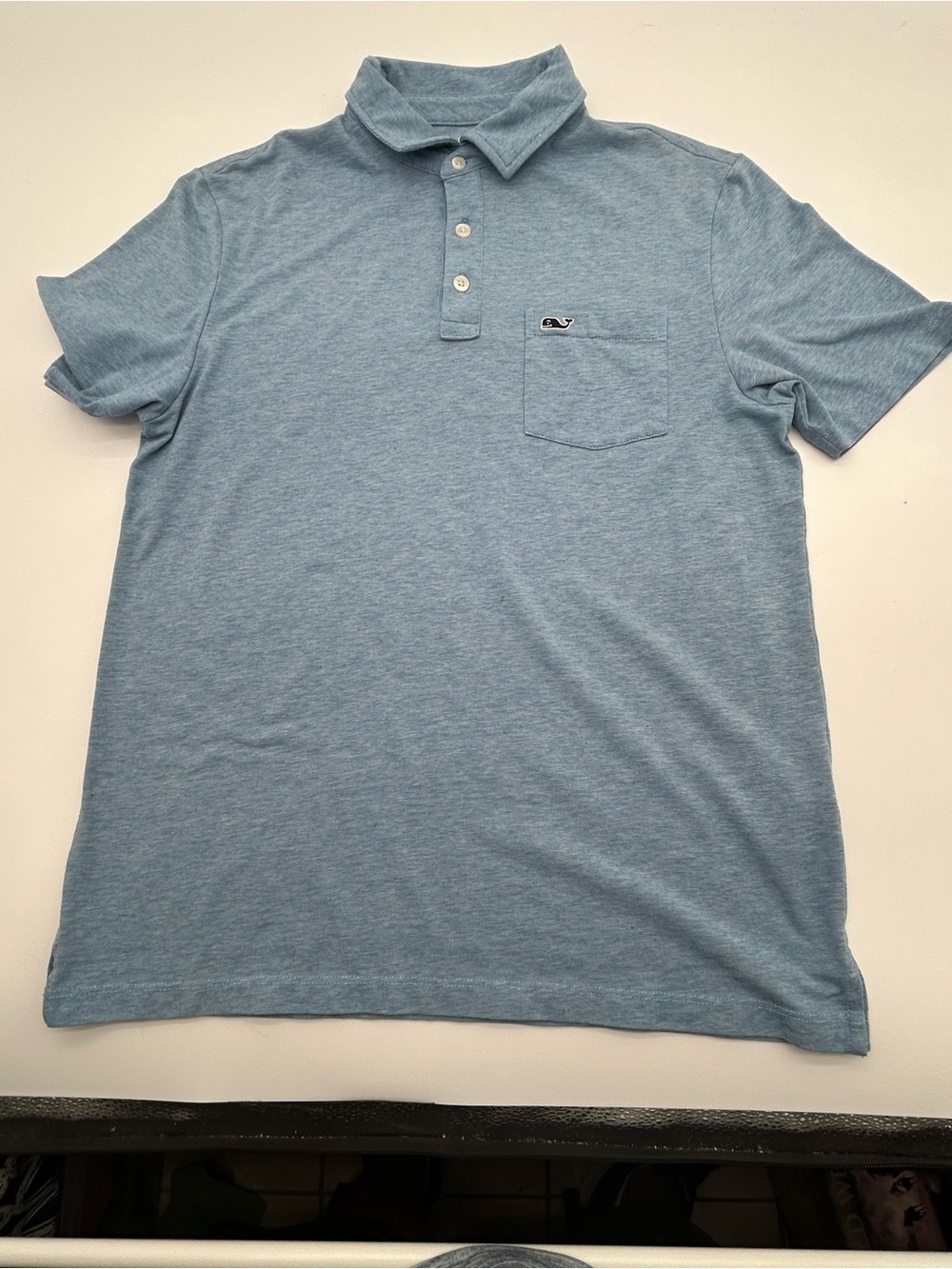 Vineyard Vines Heathered Sky Blue Pocket Polo size xs